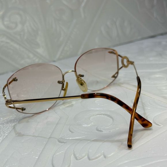 Christian Dior VINTAGE Gold Frame Reading Glasses Rose Gold Mirror - Picture 7 of 15